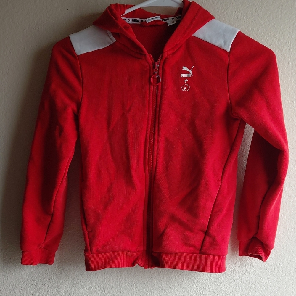 Puma Kids Bold Red Zip-Up Hoodie